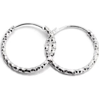 Náušnice Stříbrné náušnice kruhy zdobené Venetia - 40 mm