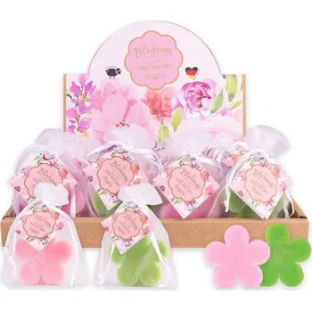 Kosmetika MÝDLO 25g z ovčího mléka BLOSSOM ve tvaru květiny v organzovém sáčku, 2 barvy/1vůně NOVINKA ACCENTRA
