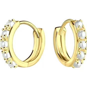 Náušnice Pozlacené náušnice kruhy s perličkami Ag 925/1000