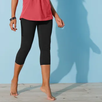 Dámské legíny 3/4 legíny s pružným pasem černá 52