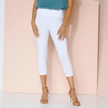 Dámské legíny 7/8 legíny s efektem plochého břicha bílá 46/48