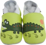 LAIT ET MIEL Kožené capáčky s krokodýlem 2-3 roky Zelená 25-26