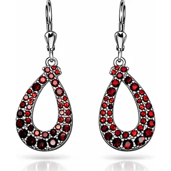 Náušnice Stříbrné náušnice s českým granátem Silveria (rhodiované / zlacené) - Rhodiování