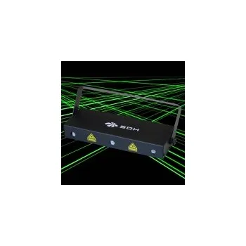 Měřící laser Zelený multiefektový laser Trifan 3x 50 mW, DMX512