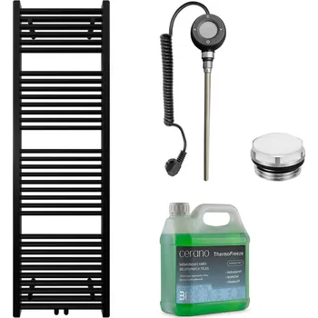 Radiátor CERANO - Koupelnový elektrický radiátorový set Lincoln - WIFI - 300W - černá matná - 1600x500 mm