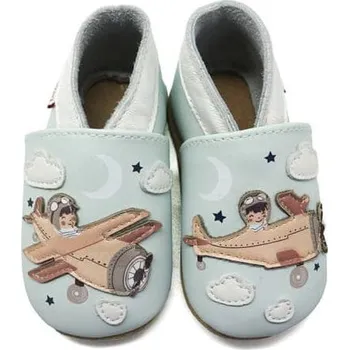 Capáčky LAIT ET MIEL Kožené capáčky s letadlem 18-24 měsíců 23-24