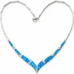 Stříbrný náhrdelník s opálem Afrodita - Modrá