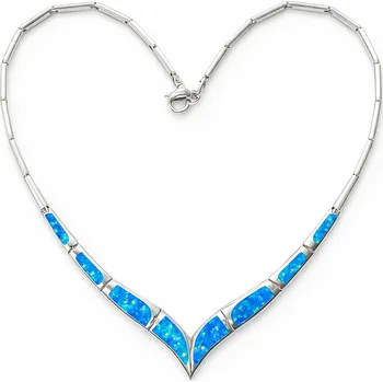 Náhrdelník Stříbrný náhrdelník s opálem Afrodita - Modrá