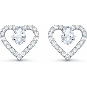 Náušnice Stříbrné náušnice se zirkony srdce Witching