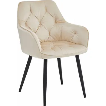 Jídelní židle Židle JORK - béžový samet / černé nohy x 1