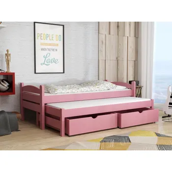 Dětská postel s přistýlkou Olek 2 Barva dřeva: Růžová, 90x200 cm