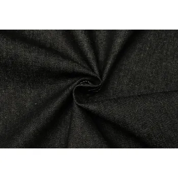 Riflovina praná 100 % bavlna - 330 g/m2 ČERNÁ DOPRODEJ 0,5 M