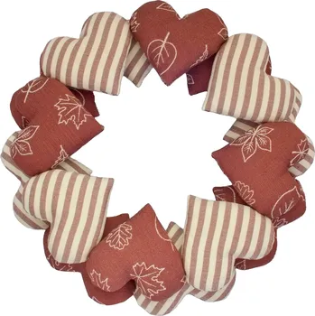 Věnec Srdíčkový věnec z vínového kanafasu Věnce dekorace: Proužky a listnatý les
