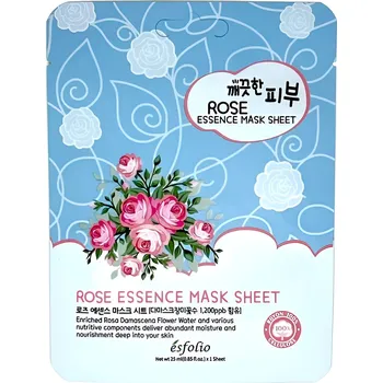 Pleťová maska Vyživující maska s vodou z Damašské růže - Esfolio Rose Essence Mask Sheet