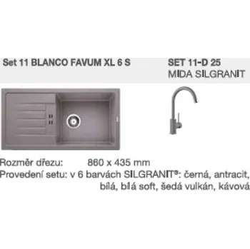 SET 11-D 26 FAVUM XL 6 S bílá + MIDA bílá