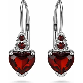 Náušnice Stříbrné náušnice s českým granátem Goddess