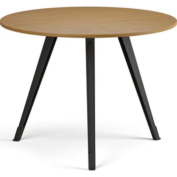 Konferenční stolek Konferenční stůl PRIMO ZEN, průměr 100 cm, černá podnož, buk