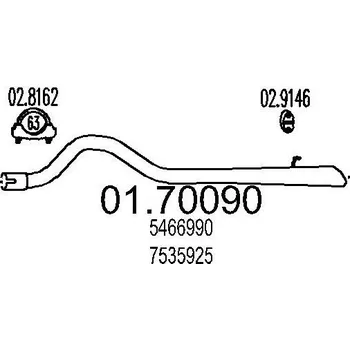 Výfuková trubka Výfuková trubka MTS 01.70090