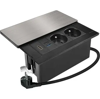 Elektrická zásuvka Solight PP128C-PD20-HDMI stříbrná