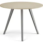 Konferenční stůl PRIMO ZEN, průměr 100 cm, šedostříbrná podnož, bříza
