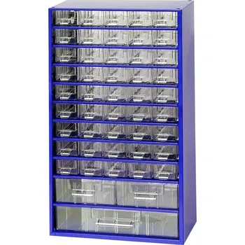 Skříňka na nářadí Kovová skříň se zásuvkami, 306 x 155 x 552 mm, 45x S, 2x M, 1x L