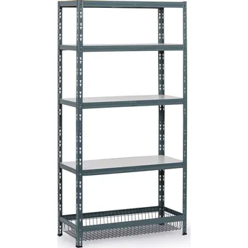 Dílenský regál Policový regál s koši, 1790 x 900 x 400 mm, nosnost 175 kg, 4 police + 1 koš
