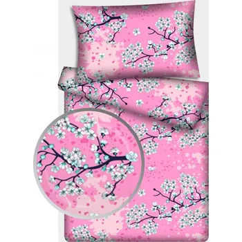 Povlečení Povlečení hladká bavlna LUX - Třešňový květ - růžové 140x200+70x90