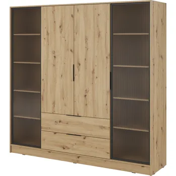 Šatní skříň Šatní skříň Kelly 4D RD s policemi 206 cm dub artisan