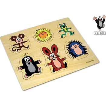 Vkládačka kamarádi dřevěná Krtek 31,5x26 cm