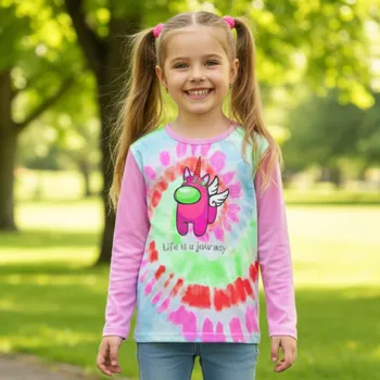 Dívčí oblečení Kugo KT9936 Dívčí tričko fialové