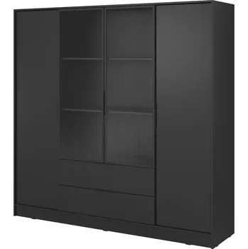 Šatní skříň Šatní skříň Kelly 4D RM s policemi 206 cm černá