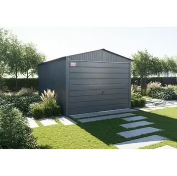 Přístřešek na auto Plechová garáž 3×5m sedlová střecha - antracit