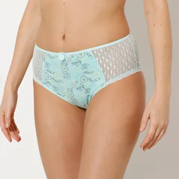 Dámské spodní prádlo Sada 2 kalhotek maxi Coria z bavlny s krajkou bledě modrá 54/56