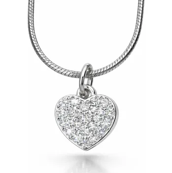 Přívěsek Stříbrný přívěsek srdce se zirkony Estel - Stříbrný