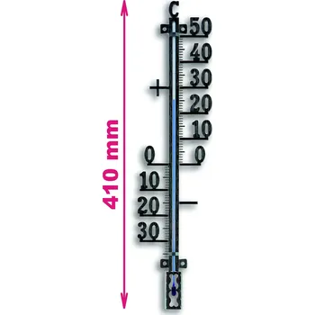 TFA Dostmann TFA 12.5002.01 | Kovový nástěnný venkovní teploměr | 410 mm | černý | VINTAGE 12.5002.01