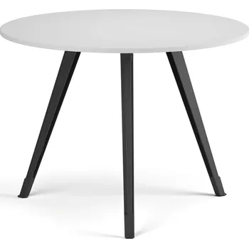 Konferenční stolek Konferenční stůl PRIMO ZEN, průměr 100 cm, černá podnož, bílá