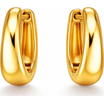 Náušnice Zlacené ocelové kruhové náušnice – široké