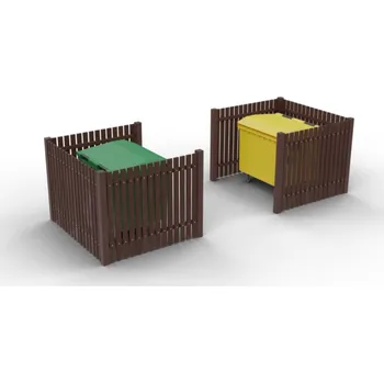 Popelnice HTI Kontejnerové hrazení Recyklát III Barva konstrukce: černá komaxit (RAL 9005)