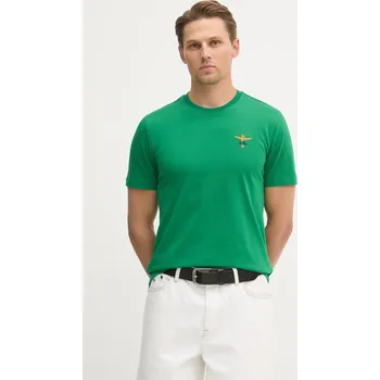 Pánské tričko Bavlněné tričko Aeronautica Militare TS1580UJ00372 zelená 87A, vel. M