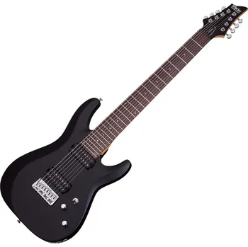 Elektrická kytara Schecter Deluxe C-8 Satin Black 8-strunná elektrická kytara (Jako nové)
