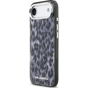 Pouzdro na mobilní telefon Karl Lagerfeld IML Leopard MagSafe Zadní Kryt-Šedá / iPhone Air