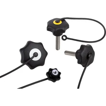 Hvězdicové ovládací úchytky s pojistným páskem podle DIN 6336 K0155.70617X25