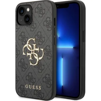 Pouzdro na mobilní telefon Guess kožený kryt na iPhone 4G Metal Logo-Šedá / iPhone 14