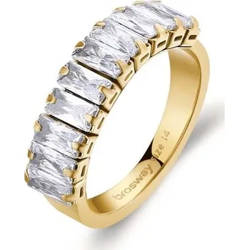Prsten Brosway Třpytivý pozlacený prsten se zirkony Desideri BEIA002 54 mm + 2 měsíce na vrácení zboží