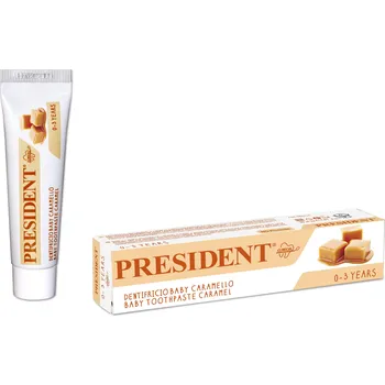zubní pasta PresiDENT Baby karamelová dětská zubní pasta 0-3 roky 30 ml