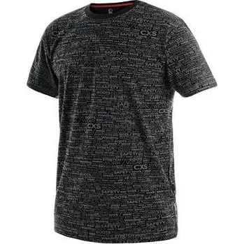 Pánské tričko Tričko CXS DARREN, krátký rukáv, potisk CXS logo, černé, vel. S