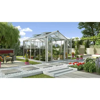 Skleník skleník VITAVIA ZEUS COMFORT 10000 sklo 3 mm + PC 10 mm stříbrný