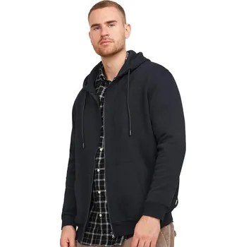 Pánská mikina Pánská velká mikina na zip Jack & Jones 12250596 černá (4XL)