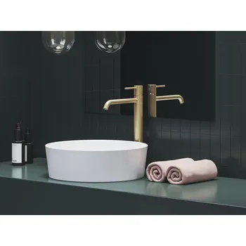 Vodovodní baterie ES 015.61GLB Umyvadlová stojánková baterie BeCool 340 mm bez výpusti, zlato kartáčované