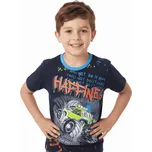 CHLAPECKÉ TRIČKO S AUTEM BAVLNĚNÉ NOVINKA Barva: Tmavě modrá, Velikost: 146